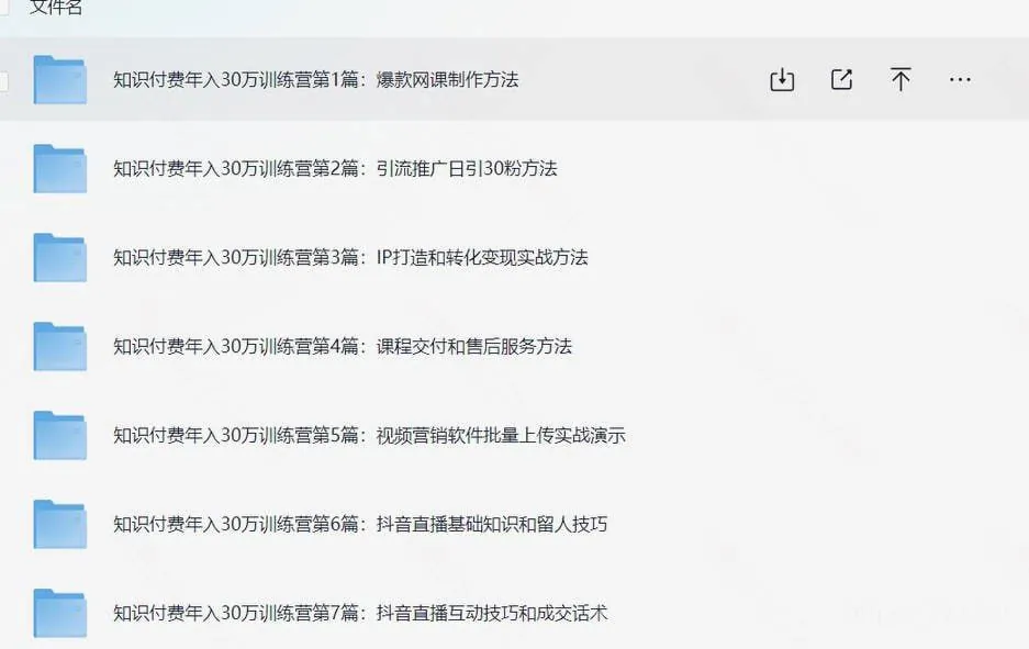 知识付费年入30万训练营合集：7天掌握变现核心技巧