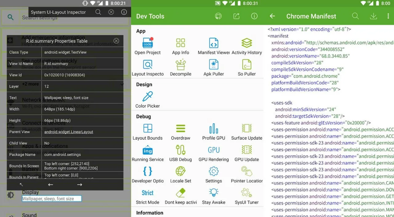 开发助手v880快速调试应用开发助手查看手机软硬件相关信息